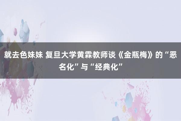 就去色妹妹 复旦大学黄霖教师谈《金瓶梅》的“恶名化”与“经典化”