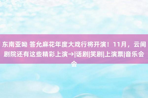 东南亚呦 答允麻花年度大戏行将开演！11月，云间剧院还有这些精彩上演→|话剧|笑剧|上演票|音乐会