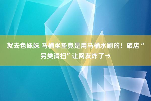 就去色妹妹 马桶坐垫竟是用马桶水刷的！旅店“另类清扫”让网友炸了→